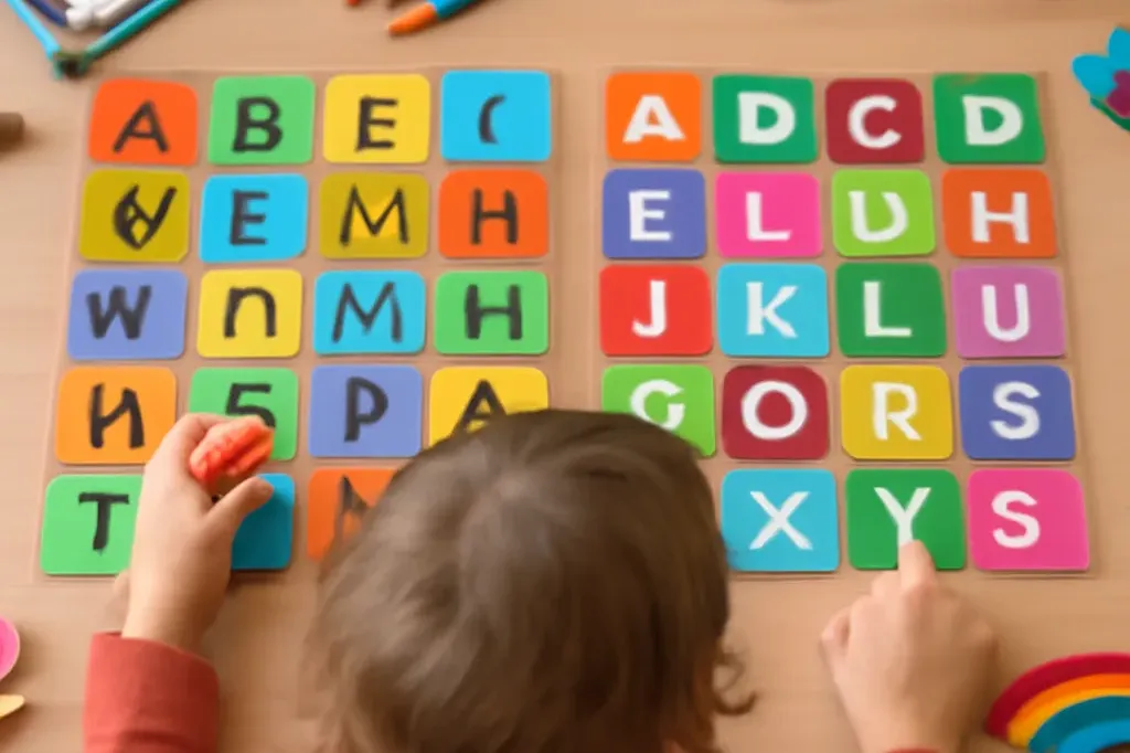 Enfant apprenant l'alphabet ukrainien et français côte à côte