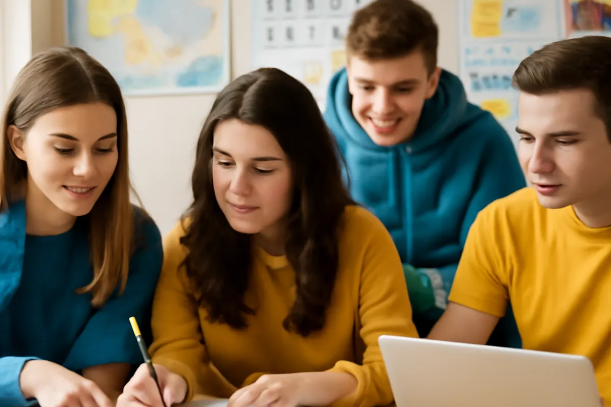 Campus universitaire français, ambiance studieuse