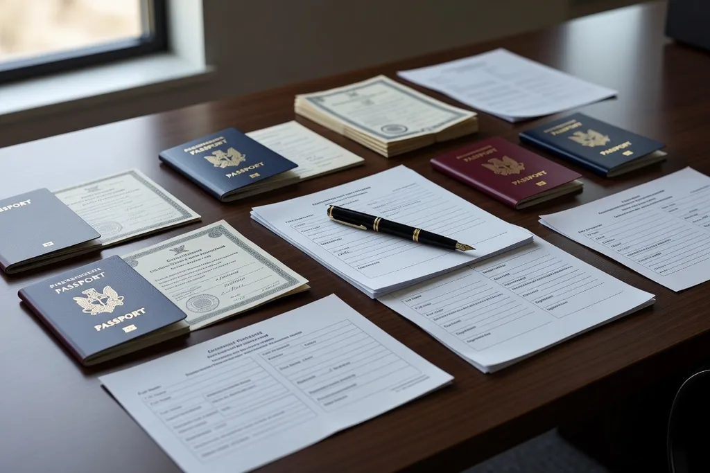 Documents administratifs : passeports, actes de naissance et formulaires pour le mariage franco-ukrainien