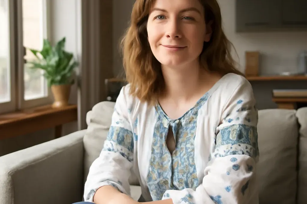 Olena Kovalenko dans son appartement lyonnais